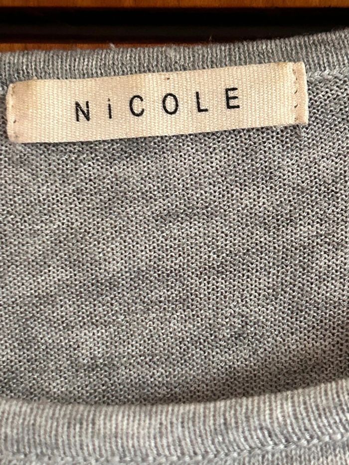 Pull gris dentelle Nicole taille unique - photo numéro 2