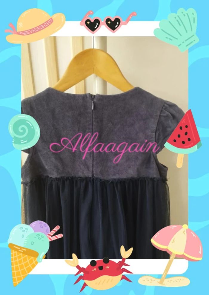 Robe velours tulle bleue original marines 7/8ans - photo numéro 7