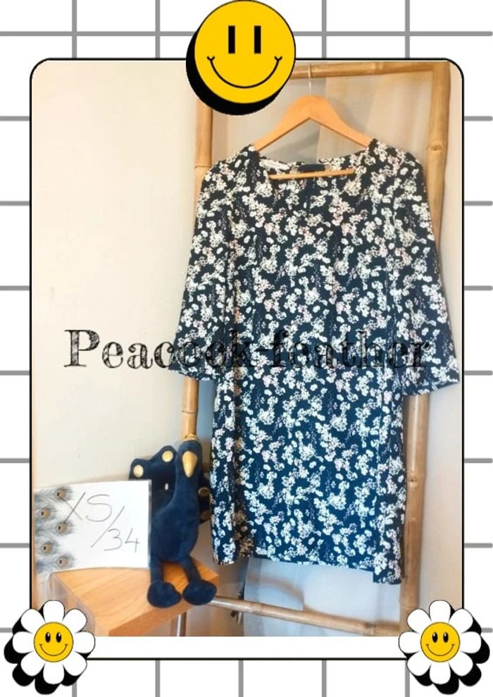Robe Promod 34 bleue fleurie