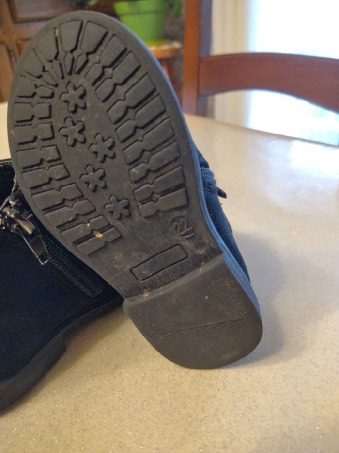 Bottines noires en suédine à fermeture éclair. - photo numéro 4