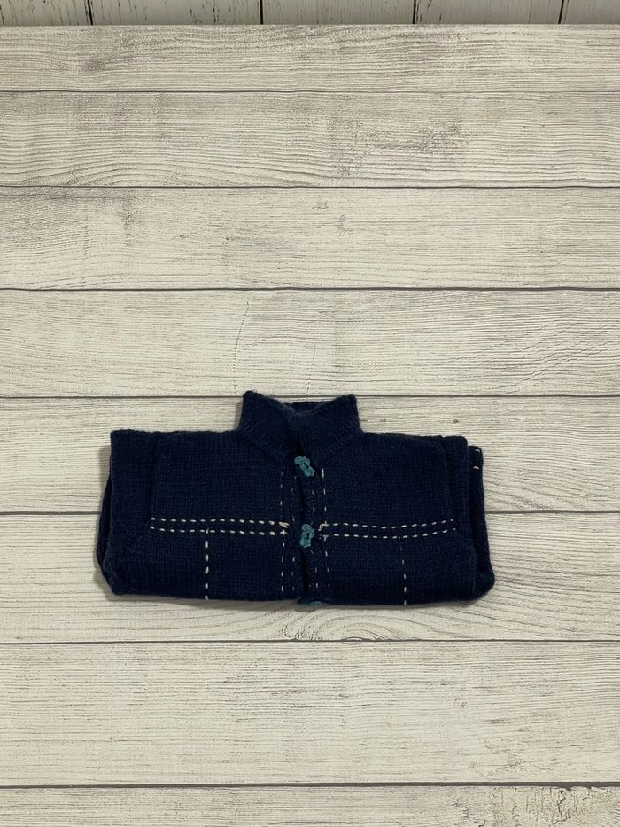 Fait main - Gilet - Bleu marine - 18 mois - photo numéro 4