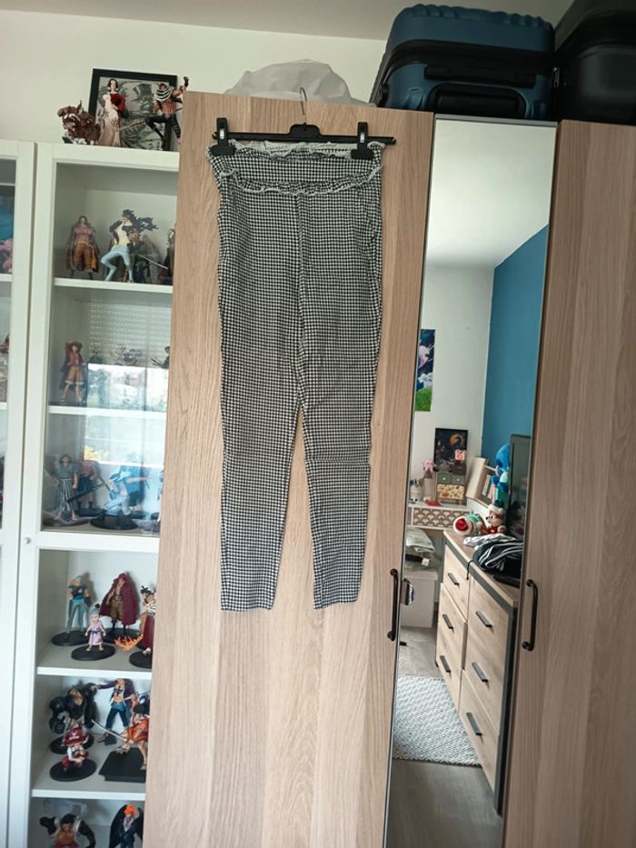 Pantalon pied de poule noir et blanc shein - Taille S 36