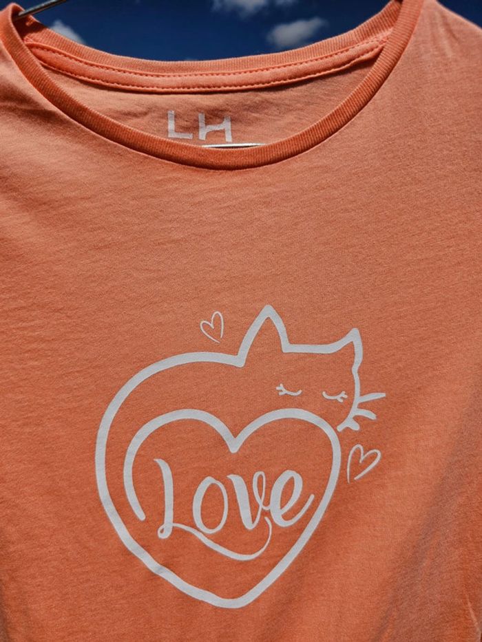 TEE shirt manche longue 12 ans fille corail lH - photo numéro 3
