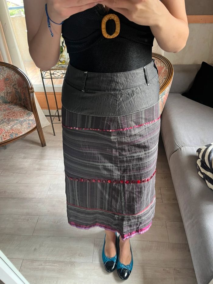 Jupe longue ethnique y2k vintage maxi skirt champêtre - photo numéro 3
