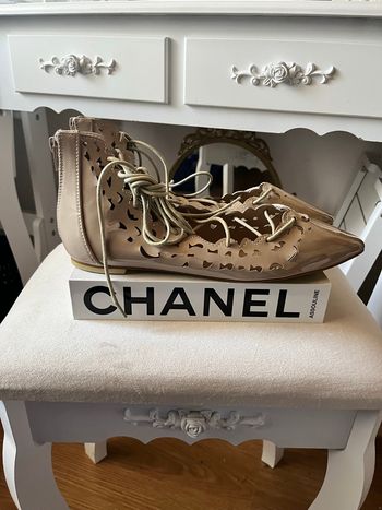 Ballerines beiges nudes lacets chevilles Missguided T40 neuves 🥿