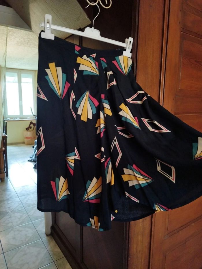 Jupe noire géométrique Ba&sh vintage M/38 - photo numéro 2