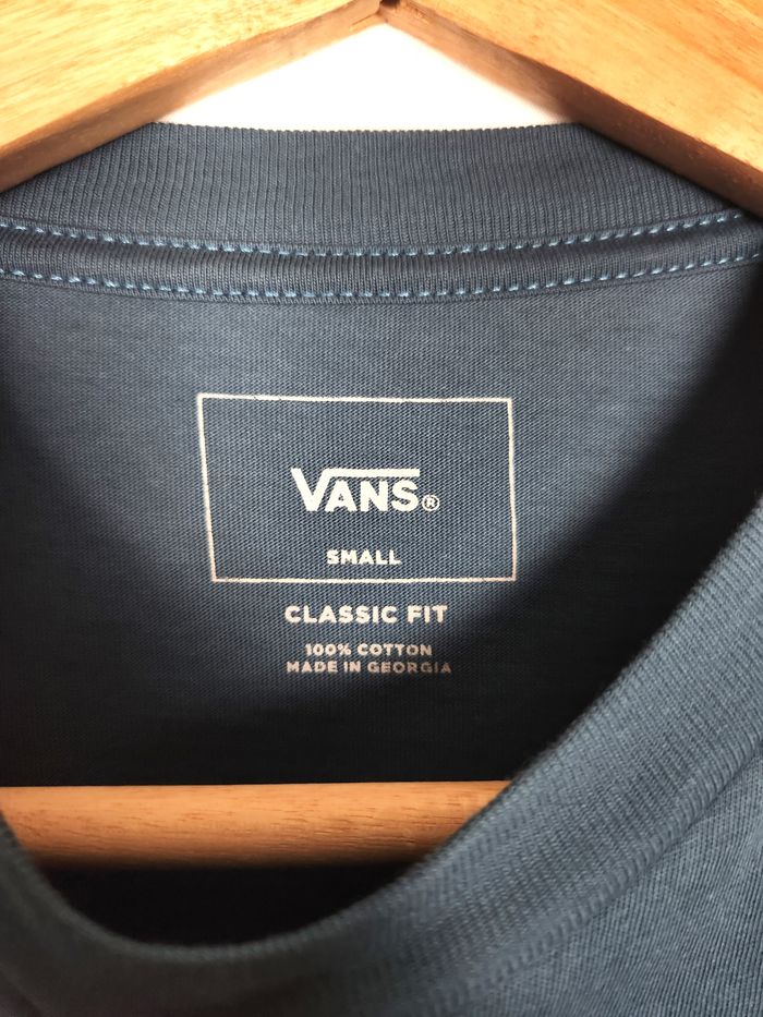 Vans T-shirt Manches Longues Homme Bleu Marine Logo Skate Taille S - photo numéro 3