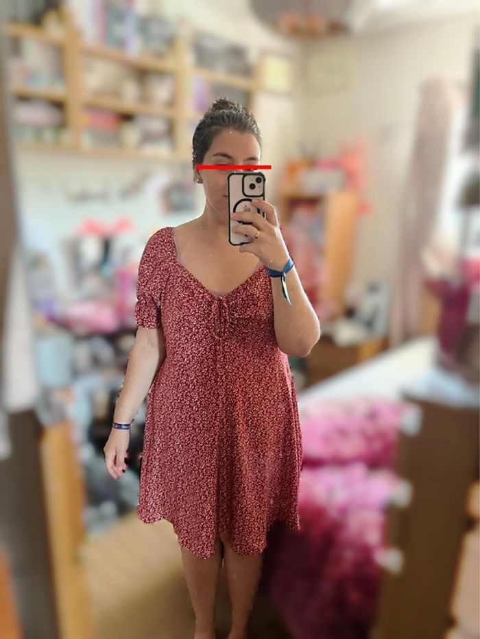 Robe fleuries manches courtes bouffantes Shein