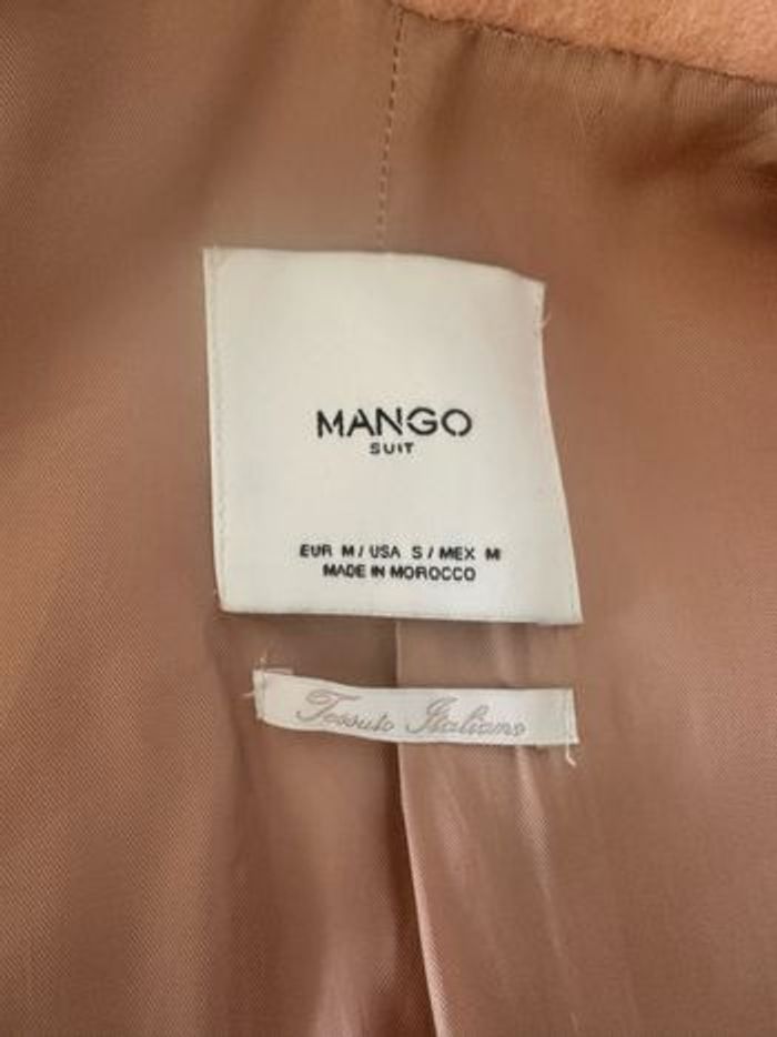 Manteau long oversize rose abricot en laine et mohair Mango T38 M - photo numéro 7