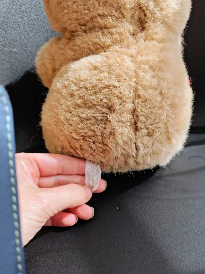 Ours tour doux crème avec noeud marron - photo numéro 3