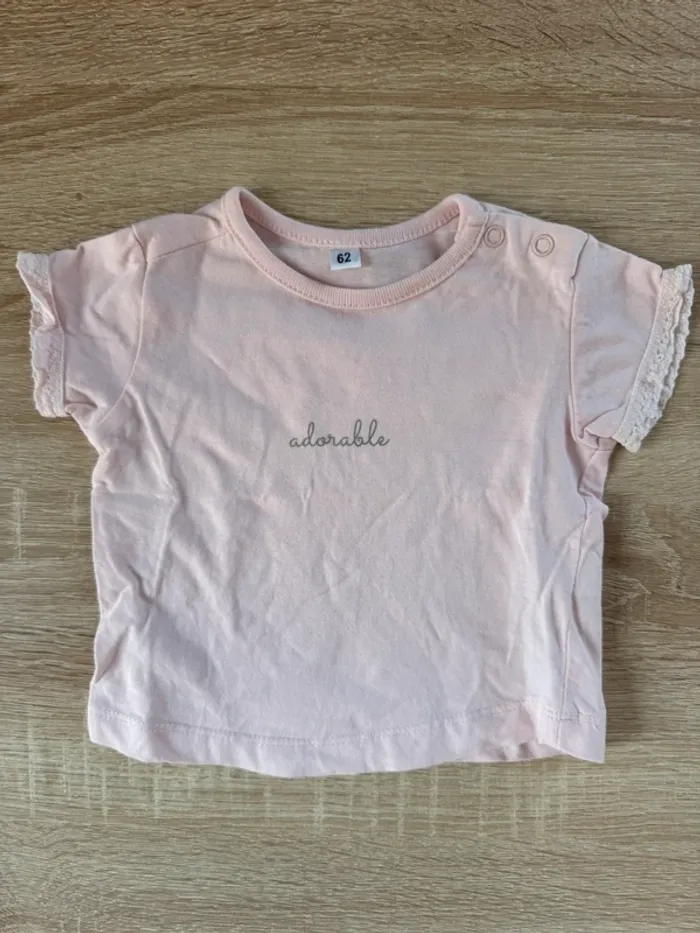 T-shirt rose Adorable 6 mois Zeeman TBE - photo numéro 3