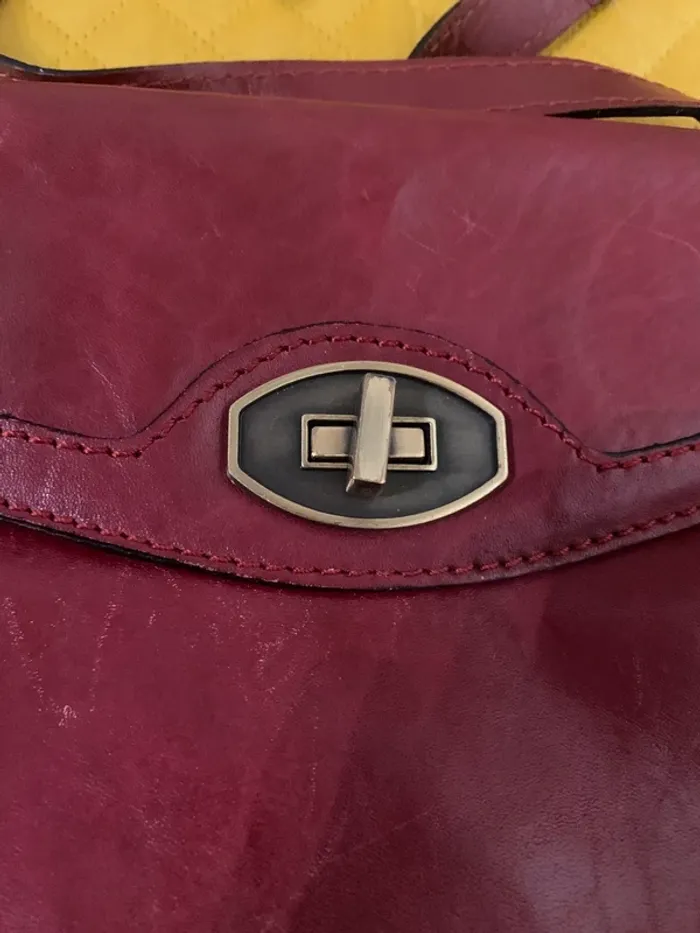 Sac à main Muska cuir bordeaux - photo numéro 3