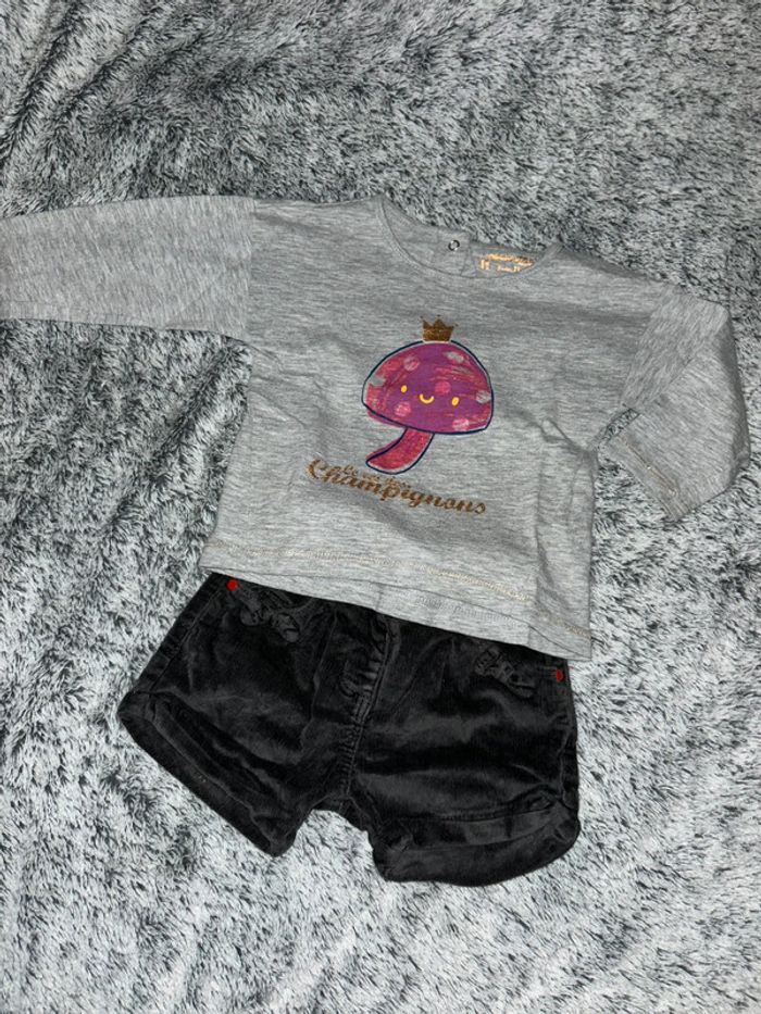 Ensemble short velours + t-shirt