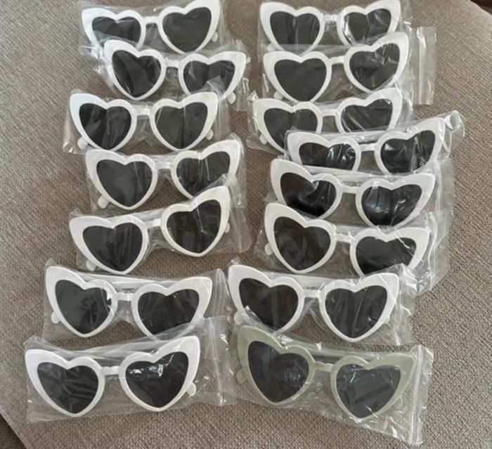 Lot 15 paires de lunettes cœur evjf mariage - photo numéro 2