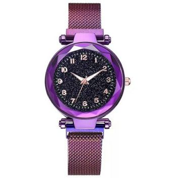Montre bracelet magnétique violette