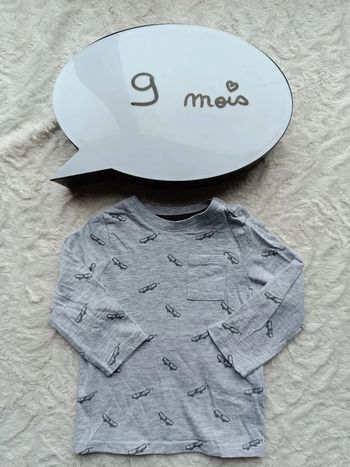 Tee shirt chemise manches longues Garçon 9 mois skateboard Kiabi
