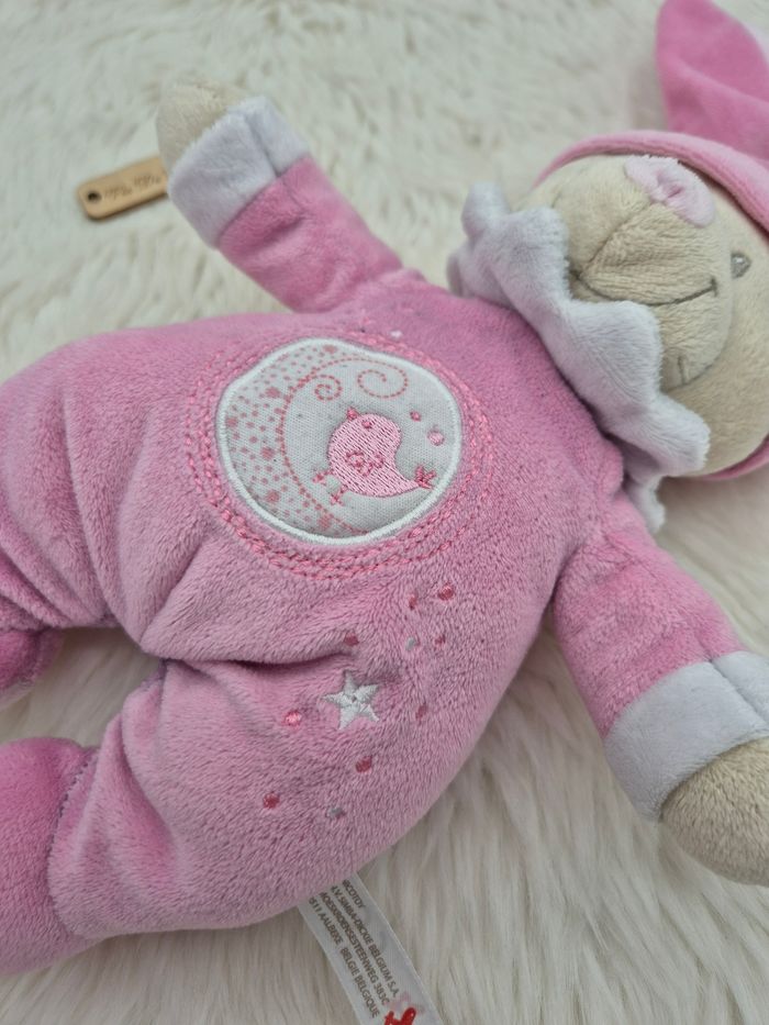 Doudou ours rose bonnet oiseau Nicotoy - photo numéro 2