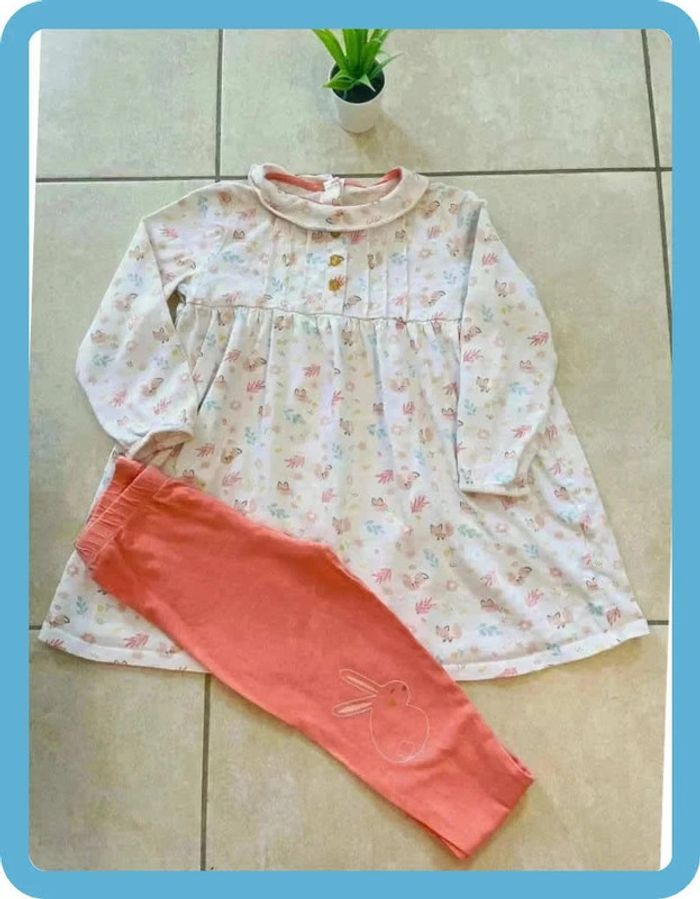 Belle chemise de nuit et son legging en coton 4 ans sergent major