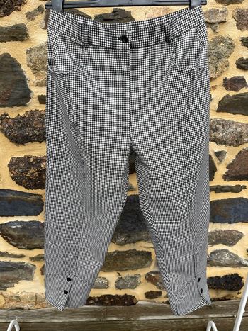 Pantalon en toile à carreaux noir et blanc - Vintage 