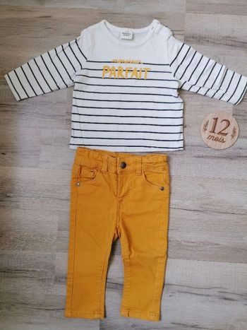 Pantalon et t-shirt 12 mois