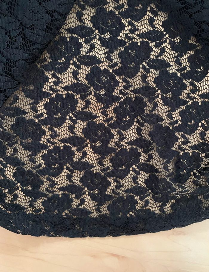 🖤 T-shirt en dentelle noire transparent – Taille S - photo numéro 6