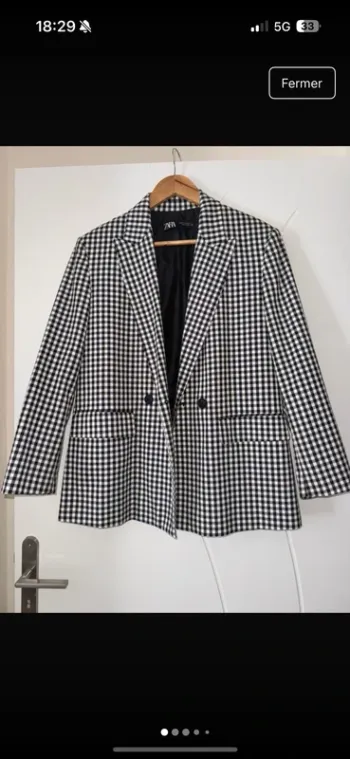 Blazer à carreaux Zara