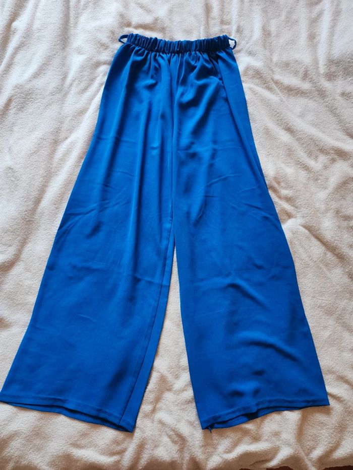 Pantalon à jambes larges / palazzo bleu roi TU 36/40 - photo numéro 2