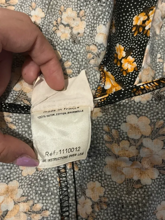 Robe à fleurs vintage années 70 noire et orange 🍊 - photo numéro 7