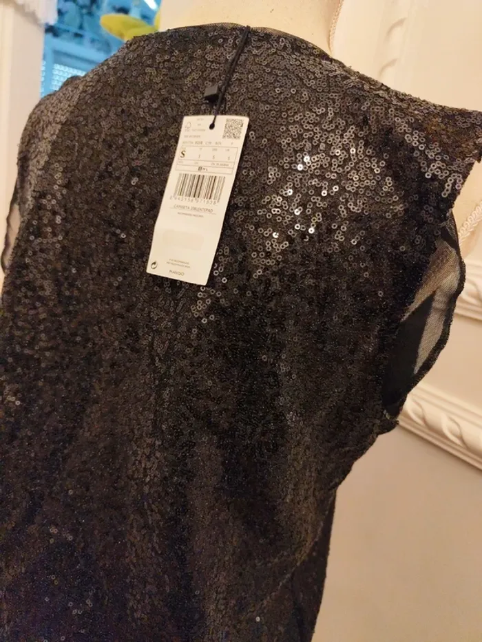 Blouse sans manches sequins Mango S neuve - photo numéro 3