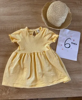 Tenue fille, robe et chapeau bébé fille