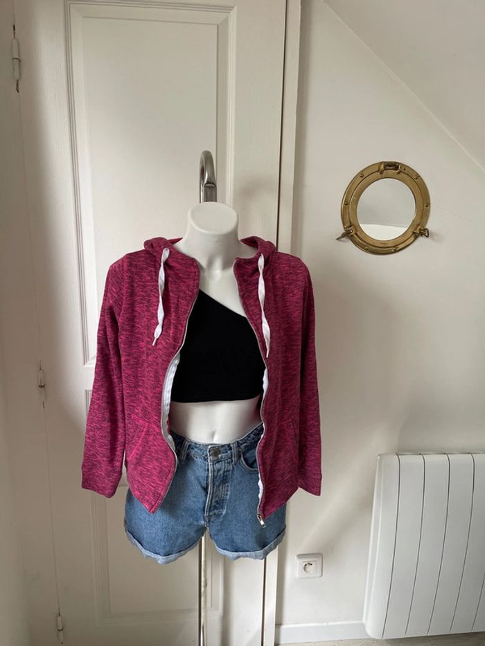 Gilet à capuche rose - photo numéro 2