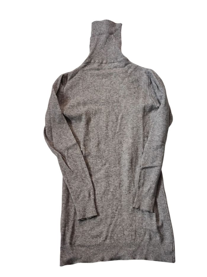 Pull long col rouler gris taille unique