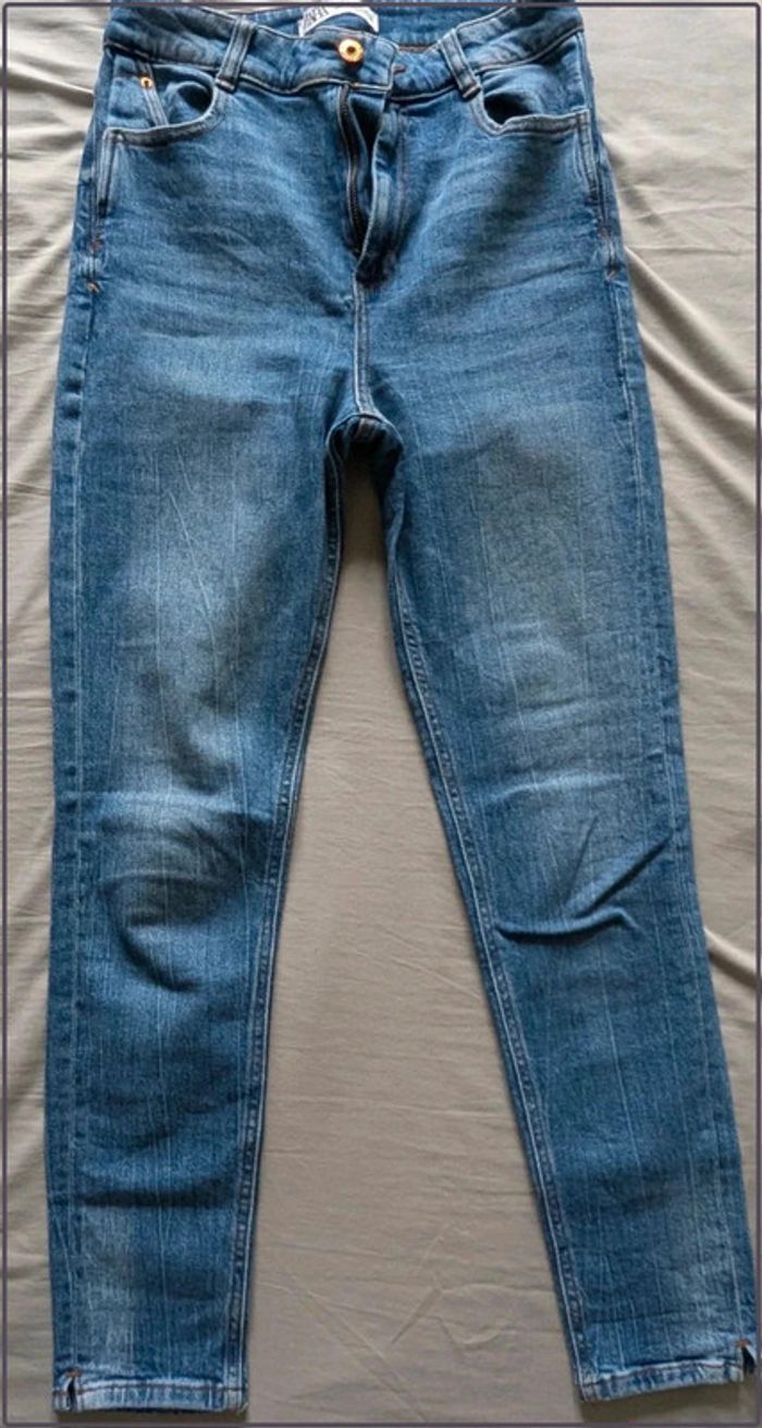 Jean Zara taille 38 femme bleu skinny - photo numéro 2
