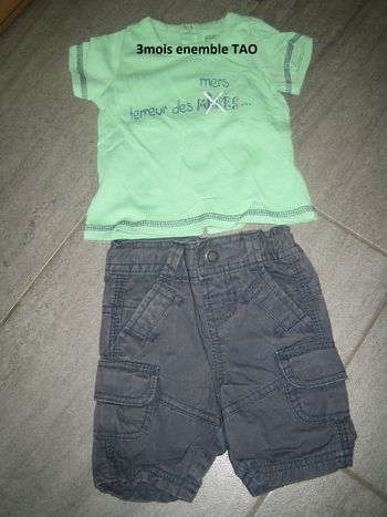 ensemble tee shirt et short 3 mois TAO 3 mois