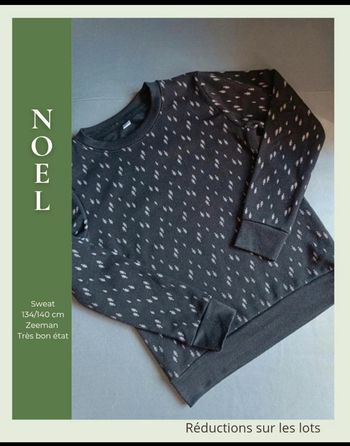 ✨ Sweat Noir "Forêt de Sapins" – Zeeman ✨
