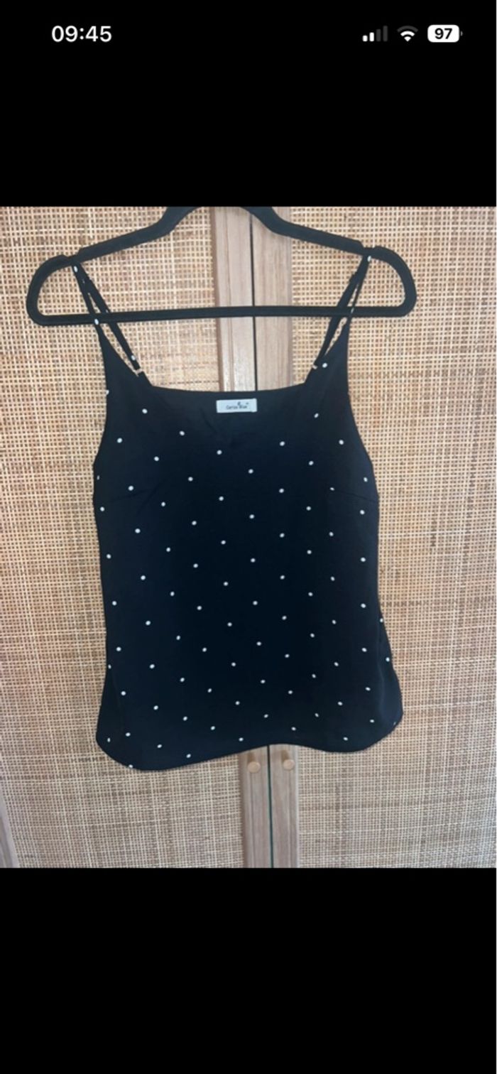 Top noir à pois blanc easy clothes - photo numéro 3