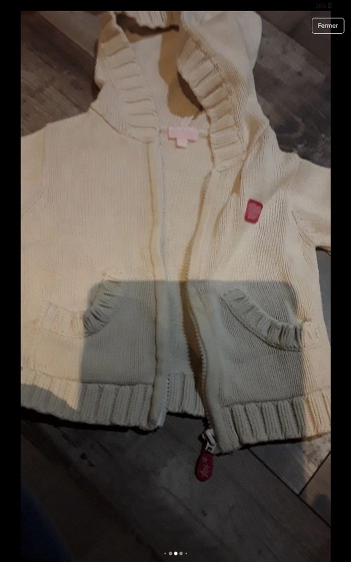 Gilet zippé avec capuche blanc - photo numéro 6