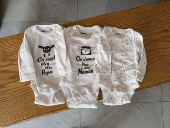 Lot de 3 bodies - Gemo - 1 mois