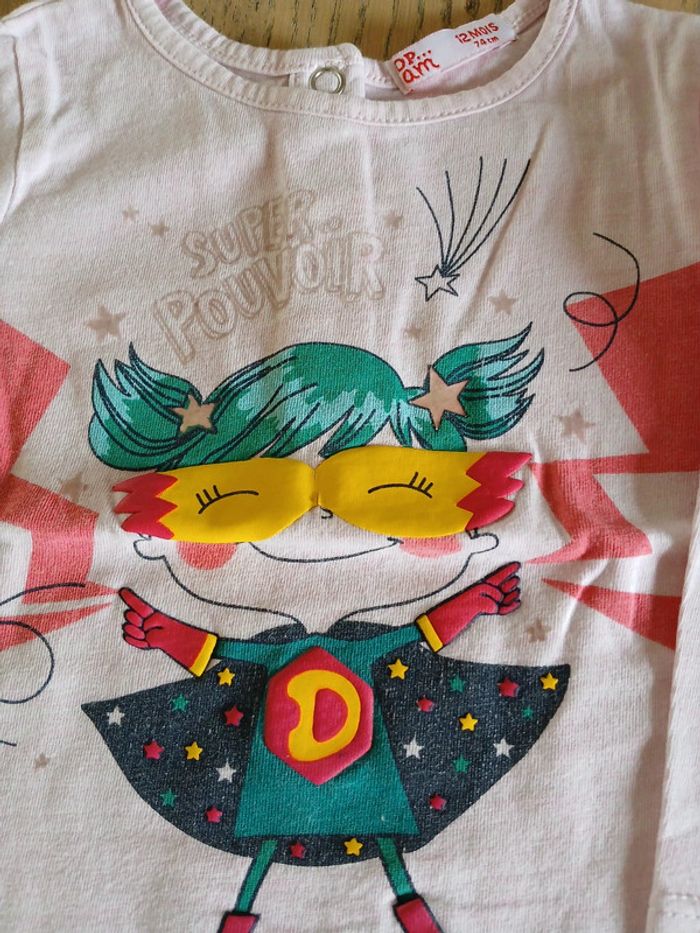 Tee-shirt fille 12 mois - photo numéro 2