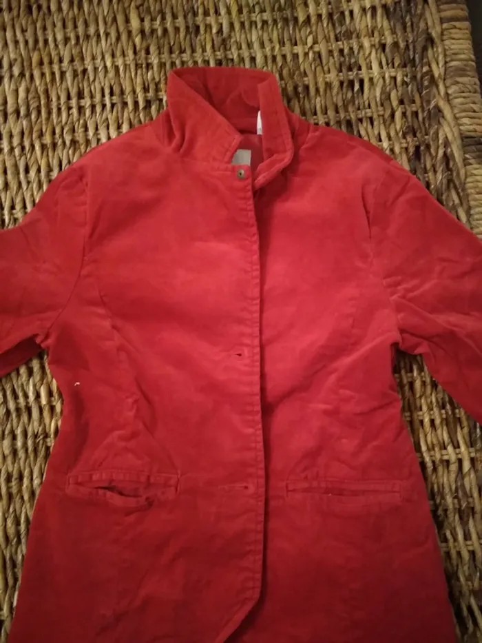 Veste Fille Velours Rouge - photo numéro 2