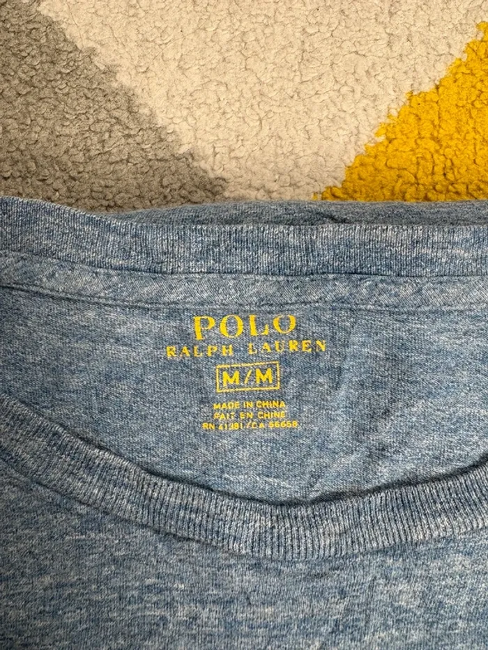 Tee-shirt à manches longues Polo Ralph Lauren | Bleu chiné | Taille M - photo numéro 4