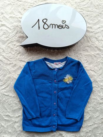 Gilet Fille 18 mois Fleurs Dpam 100% coton