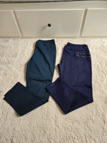 Lot de 2 pantalons bleu raille 46