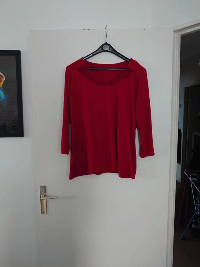 T shirt manches 3/4 thermolactyl avec un liseré de dentelle