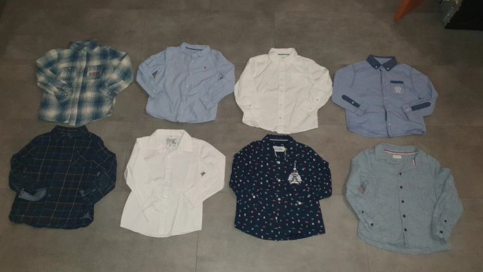Lot de 8 chemises manches longues 4 et 5 ans automne hiver garcon