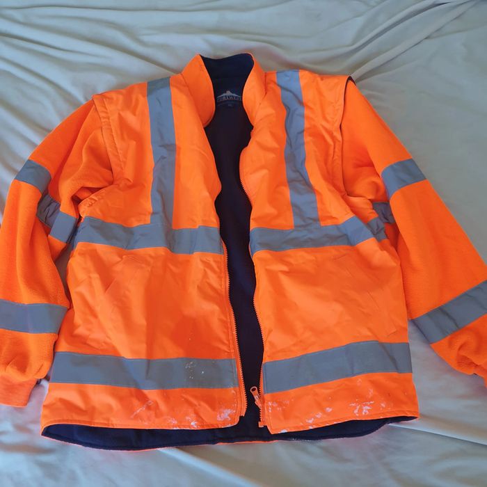 Blouson Haute Visibilité parka de chantier 2en1 Portwest Orange fluo, taille XL - photo numéro 7