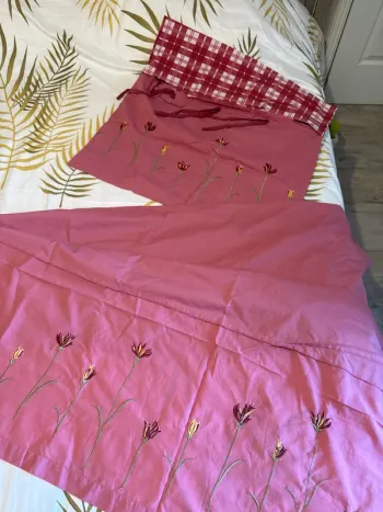 Lot taie oreiller et drap assorti fleuris