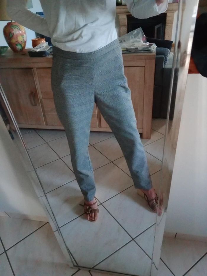 Pantalon cigarette 40 carreaux prince de galles c76 - photo numéro 2