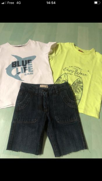 Lot bermuda et 2 tee shirts