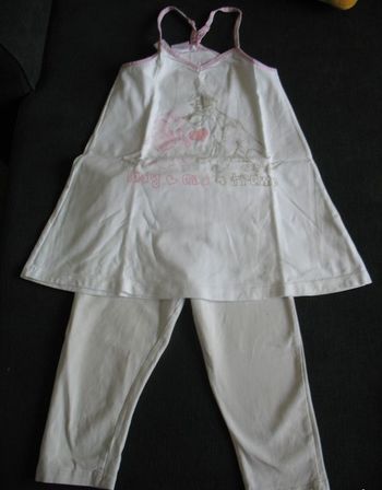 TUNIQUE BLANCHE A BRETELLES ROSE FILLE "DISNEY BY ZARA" - 6 / 7 ANS - n°01